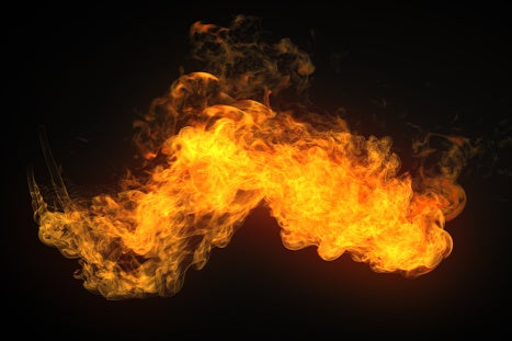 Fire from a flamethrower.